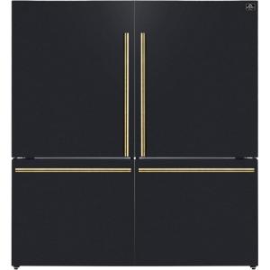 imageForno Milano 62Inch 2Piece Freestanding Refrigerator with Dual Bottom Freezers 344 cuft Touch Control Ice Maker  Black