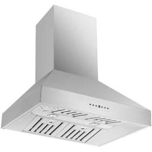 imageForno Orvieto 30quot Inch Wall Mount Range Hood with 600 CFM Motor and 4 Speed Touch Control  Stainless Steel Ceiling Mount Kitchen Vent Hood with Baffle Filters and 2 Chimney Extensions