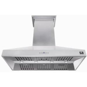 imageForno Orvieto 60quot Inch Wall Mount Range Hood with 1200 CFM Double Motor and 4 Speed Touch Control  Stainless Steel Ceiling Mount Kitchen Vent Hood with Baffle Filter and 2 Chimney Extensions