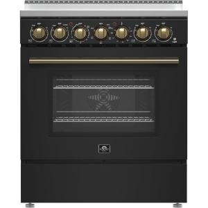 imageForno Paolo 30quot Freestanding Electric Range in Black 438 cuft True Convection Oven