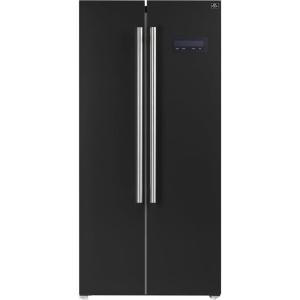 imageForno Salerno 33inch SidebySide Refrigerator  156 CuFt Refrigerator for Kitchen with LED Touch Control Fast Cool Fast Freeze Black