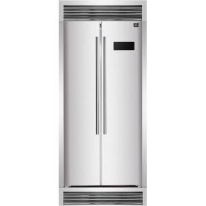 imageForno Salerno 37inch French Door Refrigerator  156 CuFt Stainless Steel with LED Touch Control wTrim Fast Cool Fast Freeze ampamp SpillProof Shelves