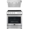imageFORNO Premium 2Piece Kitchen Bundle  Leonardo Espresso 30quot Stainless Steel Range 30quot Stainless Steel Range Hood  FBDL00201US
