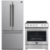 imageForno Premium 2Piece Kitchen Bundle  30Inch Electric Range and 30Inch French Door Refrigerator in Stainless Steel  FBDL00307US
