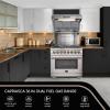 imageFORNO Capriasca Dual Fuel 36quot Inch Freestanding Range 6 Sealed Brass Burners Cooktop and 536 Cu Ft Electric Convection Oven  Stainless Steel Stove Range Heavy Duty Cast Iron Grates