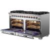 imageFORNO Capriasca Full Gas 60quot Inch Freestanding Range with 10 Sealed Burners Cooktop  864 CuFt Double Gas Convection Oven Capacity Stainless Steel Heavy Duty Cast Iron Grate