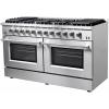 imageFORNO Galiano 60quot Inch All Gas Double Oven Freestanding Range with 10 Sealed Burners Cooktop  864 Cu Ft Double Convection Oven Capacity  Stainless Steel Heavy Duty Cast Iron Grates