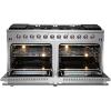 imageFORNO Galiano 60quot Inch All Gas Double Oven Freestanding Range with 10 Sealed Burners Cooktop  864 Cu Ft Double Convection Oven Capacity  Stainless Steel Heavy Duty Cast Iron Grates