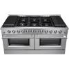 imageFORNO Galiano 60quot Inch All Gas Double Oven Freestanding Range with 10 Sealed Burners Cooktop  864 Cu Ft Double Convection Oven Capacity  Stainless Steel Heavy Duty Cast Iron Grates