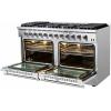 imageFORNO Galiano 60quot Inch All Gas Double Oven Freestanding Range with 10 Sealed Burners Cooktop  864 Cu Ft Double Convection Oven Capacity  Stainless Steel Heavy Duty Cast Iron Grates