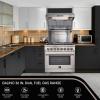 imageFORNO Galiano Dual Fuel 36quot Inch Freestanding Range 6 Sealed Brass Burners Cooktop  536 Cu Ft Convection Electric Oven  Stainless Steel Stove Range Heavy Duty Cast Iron Grates