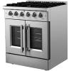 imageFORNO Vittorio Full Gas 30quot Inch French Door Freestanding Range 5 Sealed Burners Cooktop  432 Cu Ft Gas Convection Oven Capacity  Stainless Steel Stove Range Heavy Duty Cast Iron Grates
