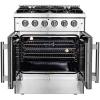 imageFORNO Vittorio Full Gas 30quot Inch French Door Freestanding Range 5 Sealed Burners Cooktop  432 Cu Ft Gas Convection Oven Capacity  Stainless Steel Stove Range Heavy Duty Cast Iron Grates