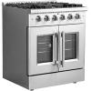 imageFORNO Vittorio Full Gas 30quot Inch French Door Freestanding Range 5 Sealed Burners Cooktop  432 Cu Ft Gas Convection Oven Capacity  Stainless Steel Stove Range Heavy Duty Cast Iron Grates