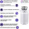 imageFORNO ACQUA BrightDIAMOND Moonstone 34 HP Garbage Disposal Super Quiet Waste Disposer with Motion Sensor Cabinet Light PreWired Air Switch Stainless Steel Chamber Continuous Feed