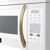 imageFORNO Scalo 30Inch OvertheRange Microwave 16 cuft  White Finish with Antique Brass Accents  300 CFM Ventilation Touch Control Panel LED Interior Lighting  FOTR300730WHT