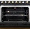 imageForno Marco 36 Inch Gas Range with Antique Brass Accents 6 Sealed Burners 67000 BTU Large 536 cuft Convection Oven with Temperature Gauge Professional Freestanding Kitchen Stove  Black