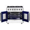 imageForno Massimo 36 French Door Gas Range with 6 Sealed Burners 83000BTU Wok Support amp Griddle 536 cuft Oven  Modern Design Fuel Range with Blue Enamel Interior and Zinc Coated Metal Knobs
