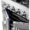imageForno Massimo 36 French Door Gas Range with 6 Sealed Burners 83000BTU Wok Support amp Griddle 536 cuft Oven  Modern Design Fuel Range with Blue Enamel Interior and Zinc Coated Metal Knobs