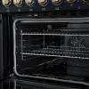 imageForno Paolo 48 Electric Range wAntique Brass Handle 7 Radiant Elements amp 11000W Cooktop  670 cu ft True Convection Ovens wDualElement Broiler amp Hidden Bake Element  Black