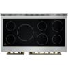 imageForno Paolo 48 Electric Range wAntique Brass Handle 7 Radiant Elements amp 11000W Cooktop  670 cu ft True Convection Ovens wDualElement Broiler amp Hidden Bake Element  White