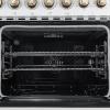 imageForno Paolo 48 Electric Range wAntique Brass Handle 7 Radiant Elements amp 11000W Cooktop  670 cu ft True Convection Ovens wDualElement Broiler amp Hidden Bake Element  White