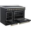 imageForno Paolo 48 Electric Range wAntique Brass Handle 7 Radiant Elements amp 11000W Cooktop  670 cu ft True Convection Ovens wDualElement Broiler amp Hidden Bake Element  Black
