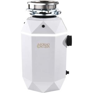 imageFORNO ACQUA BrightDIAMOND Moonstone 34 HP Garbage Disposal Super Quiet Waste Disposer with Motion Sensor Cabinet Light PreWired Air Switch Stainless Steel Chamber Continuous Feed