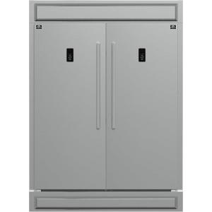 imageForno Fortezza 60 Convertible RefrigeratorFreezer with Modern Trim Kit Total NoFrost BuiltIn or Freestanding Automatic Ice Maker 28 cuft Capacity per Unit  Stainless Steel