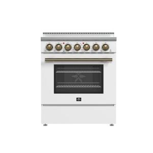 imageForno Paolo 30 Freestanding Electric Range in White 438 cuft True Convection Oven