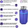 imageFORNO ACQUA BrightDIAMOND Amethyst 34 HP Garbage Disposal Super Quiet Waste Disposer with Motion Sensor Cabinet Light PreWired Air Switch Stainless Steel Chamber Continuous Feed