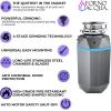 imageFORNO ACQUA BrightDIAMOND Black Onyx 34 HP Garbage Disposal Super Quiet Waste Disposer with Motion Sensor Cabinet Light PreWired Air Switch Stainless Steel Chamber Continuous Feed