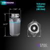 imageFORNO ACQUA BrightDIAMOND Black Onyx 34 HP Garbage Disposal Super Quiet Waste Disposer with Motion Sensor Cabinet Light PreWired Air Switch Stainless Steel Chamber Continuous Feed
