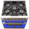 imageFORNO Capriasca 30 Freestanding Gas Range with 5 Sealed Burners Cooktop 432 CuFt Convection Oven Stainless Steel HeavyDuty Cast Iron Grates FFSGS626030BLU