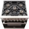 imageFORNO Capriasca 30 Gas Range 432 Cu Ft Convection Oven with 5 Sealed Italian Burners  Full Gas Freestanding Range  Black Stainless Steel HeavyDuty Cast Iron Grates FFSGS626030BLK