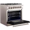 imageFORNO Capriasca 30 Gas Range 432 Cu Ft Convection Oven with 5 Sealed Italian Burners  Full Gas Freestanding Range  Black Stainless Steel HeavyDuty Cast Iron Grates FFSGS626030BLK