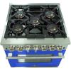 imageFORNO Capriasca 30Inch Dual Fuel Freestanding Range 5 Sealed Brass Burners Cooktop 432 cuft Electric Convection Oven  Blue Stainless Steel  HeavyDuty Cast Iron Grates  FFSGS618730BLU