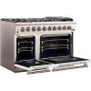 imageFORNO Capriasca Full Gas 48 Freestanding Range with 8 Sealed Burners Cooktop  658 cu ft Double Gas Convection Oven Capacity Stainless Steel Heavy Duty Cast Iron Grates White Door  FFSGS626048WHT