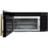 imageFORNO Fornace 30 Over the Range Microwave 15 cuft 300 CFM Vent  Black with Antique Brass or Silver Accents  Convection LED Light Touch Control  FOTR303830BLK