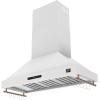 imageFORNO Venezia 48 Wall Mount Ducted Range Hood 900 CFM 3Speed Ventilation  White Finish with Antique Brass Accents  Touch Controls LED Lights DishwasherSafe Baffle Filters  FRHWM550348WHT