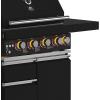 imageForno AllAperto 62600 BTU Outdoor BBQ Grill Station w 3 Stainless Steel Burners Infrared Burners Sink Module Black Sintered Stone Countertops Rotisserie Kit Bar amp Beverage Center  Black