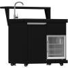 imageForno AllAperto 62600 BTU Outdoor BBQ Grill Station w 3 Stainless Steel Burners Infrared Burners Sink Module Black Sintered Stone Countertops Rotisserie Kit Bar amp Beverage Center  Black