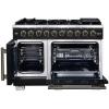 imageForno Capriasca 48Inch Freestanding French Door Gas Range with 8 Sealed Burners  Convection Oven with Antique Brass Handle amp Knobs  Luxury Professional Kitchen Stove  Black