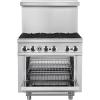 imageForno Commerciale 36 Stainless Steel Gas Range with 6 Sealed Burners  180000 BTU Total  Professional Freestanding Kitchen Stove amp Easy Clean Design