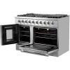 imageForno Galiano All Gas 48 Inch French Door Freestanding Range 8 Sealed Burners Cooktop  658 CuFt Convection Double Gas Oven  Stainless Steel Stove Range Heavy Duty Cast Iron Grates