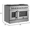 imageForno Galiano All Gas 48 Inch French Door Freestanding Range 8 Sealed Burners Cooktop  658 CuFt Convection Double Gas Oven  Stainless Steel Stove Range Heavy Duty Cast Iron Grates