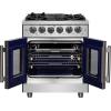 imageForno Massimo 30inch French Door Gas Range with 1 Sealed DualRing Brass Burner 432 CuFt Convection Fan Oven with 30000 BTU  Modern Design Kitchen Range with Air Fryer Basket Rack amp Drip Pan