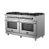 imageForno Massimo 60 Freestanding Dual Fuel Range with 8 Sealed Burners 42000BTU Wok Support amp Griddle 864 cuft Oven  Modern Design Fuel Range with ProStyle Handle and Zinc Coated Metal Knobs