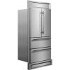 imageForno Moena Energy Star Refrigerator and Freezer 192 CuFt French Door Stainless Steel Freestanding Fridge with Ice Maker Moena 40Inch with Modern Grill