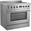imageForno Torino 36 Inch Induction Range True Convection Air Fry Air Sous Vide 432 cu ft Oven in SmudgeResistant Stainless Steel